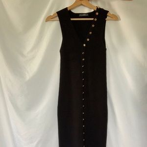 Zara Sleeveless Ribbed Knit Midi Dress - S
